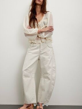 We The Free Good Luck Barrel Jeans in Milk